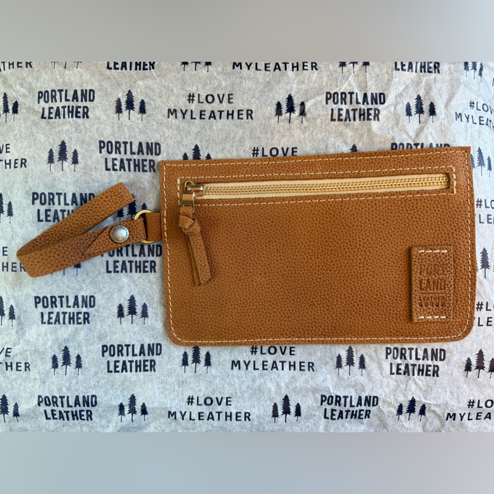 New Portland Leather Goods Adriana Pouch Brown Tan Wildwood Almond Cork